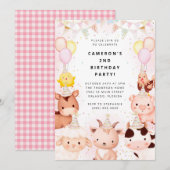 Party Animals Safari Birthday Party Invitation (Devant / Derrière)