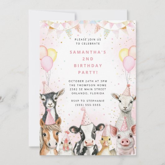 Party Animals Safari Birthday Party Invitation (Devant)