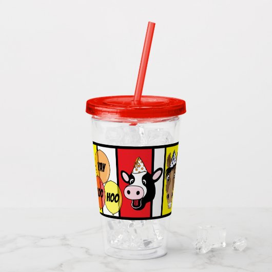 Party Barnyard Dieren Acryl Drinkbeker (Achterkant ijs)