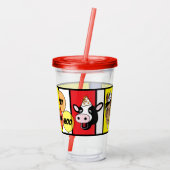 Party Barnyard Dieren Acryl Drinkbeker (Achterkant)