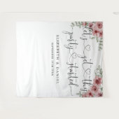 Party Begonnen Script Floral Wedding Foto Achtergr Wandkleed (Voorkant (horizontaal))