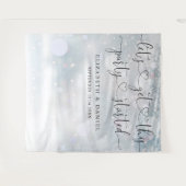 Party Begonnen Script Winter Bruiloft Foto Achterg Wandkleed (Voorkant (horizontaal))
