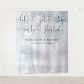 Party Begonnen Script Winter Bruiloft Foto Achterg Wandkleed (Voorkant)