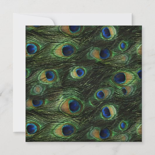 Party Birthday Peacock Green Blue Gold Kaart (Achterkant)