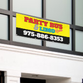 Party Bus en Limo verhuur banner (Buitenkant Gebouw)