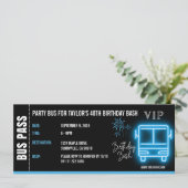 Party Bus Pass Ticket VIP Verjaardag Kaart (Staand voorkant)