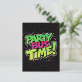Party Bus tijd! Plezier vieren Feestdagenkaart (Staand voorkant)