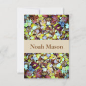 Party card for Fall Leaves Mitzvah Kaart (Achterkant)