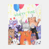 Party Cats Fleece Deken - Aangepaste tekst (Voorkant)