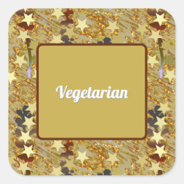 Party Celebration Glitzy Vegetarian Food  Vierkante Sticker