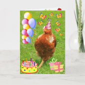 Party Chicken Funny Birthday Kaart (Voorkant)