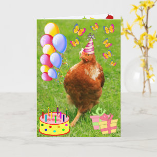 Party Chicken Funny Birthday Kaart