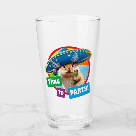 party chipmunk in sombrero glas (Voorkant)
