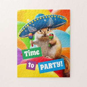 party chipmunk in sombrero legpuzzel