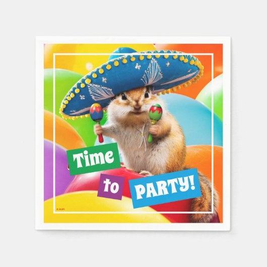 party chipmunk in sombrero servet (Voorkant)