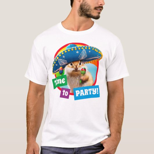 party chipmunk in sombrero t-shirt (Voorkant)
