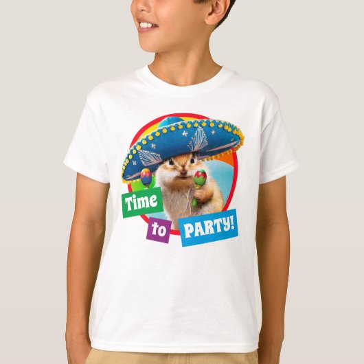 party chipmunk in sombrero t-shirt (Voorkant)