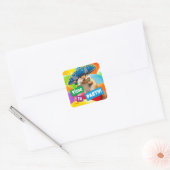 party chipmunk in sombrero vierkante sticker (Envelop)