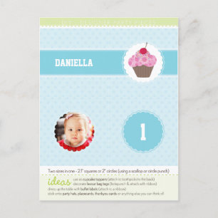 PARTY CIRCLES:: cupcake 6 Uitnodiging Briefkaart