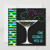 Party Confetti Cocktail Invitation Kaart (Achterkant)