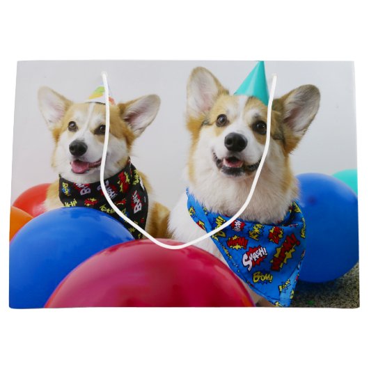 Party Corgis Gift Bag Groot Cadeauzakje (Voorkant)