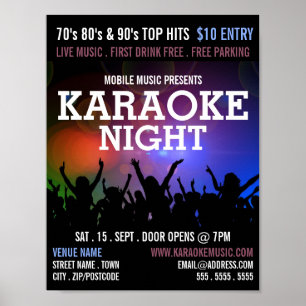 Party Crowd, Karaoke Event Adverteren Poster