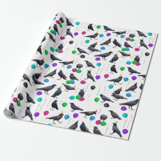 party crows wrapping paper cadeaupapier