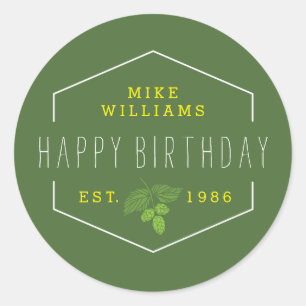 Party Cup Sticker, Hops Label, gunstetiket Ronde Sticker