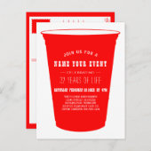 Party Cup Uitnodigen Uitnodiging Briefkaart (Voorkant / Achterkant)