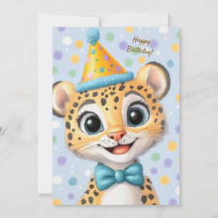 Party Cute Animal Birthday Invitation Jaguar