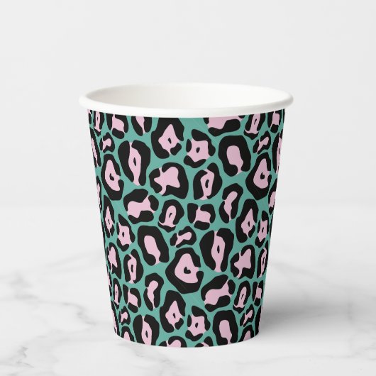Party Dier Cheetah Print Papier Cup Papieren Bekers (Voorkant)