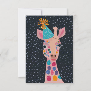 Party Dier Giraffe Notecard Bedankkaart