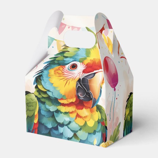 Party Dier Leuke Papegaai V1 | Bedankdoosjes (Achterkant)