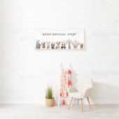 Party Dieren Kinderen Verjaardag Spandoek (Insitu)