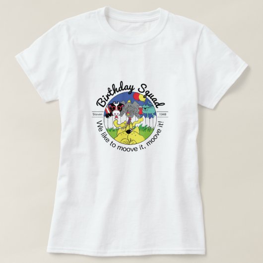 Party Dieren Verjaardag Squad T-shirt (Design voorkant)