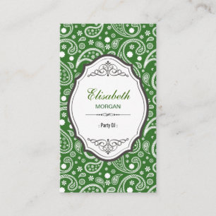 Party DJ - Retro Paisley Pattern Visitekaartje