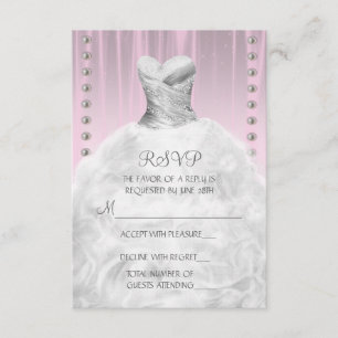 Party Dress and Pearls Pink Quinceanera RSVP