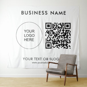 Party Event Seminar Logo Tekst QR Code Achtergrond Wandkleed