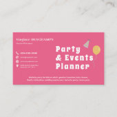Party & Events Planner Roze Visitekaartje (Voorkant)