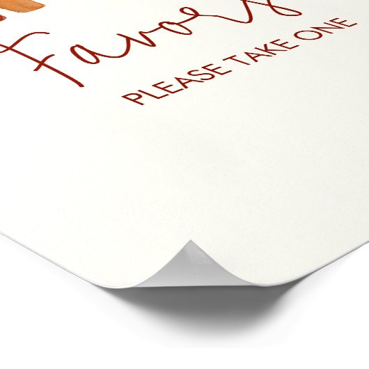 Party Favor Sign Earth Tone Boho Rainbow Tropical Poster (Hoek)