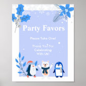 Party Favor Sneeuwvlok winter wonderland pinguïns Poster (Voorkant)