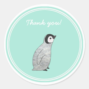 Party Favor Sticker Baby Penguin Dank u Sticker