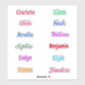 Party Favoriet Naam Waterdicht Sticker (Vel)