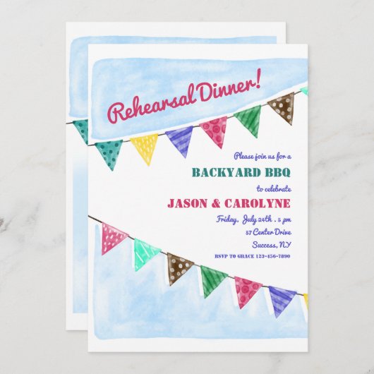 Party Flags Uitnodiging (Voorkant / Achterkant)