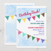 Party Flags Uitnodiging (Voorkant / Achterkant)