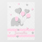 Party for baby Elephant Balloons Nursery Gift Raamsticker (Vel)