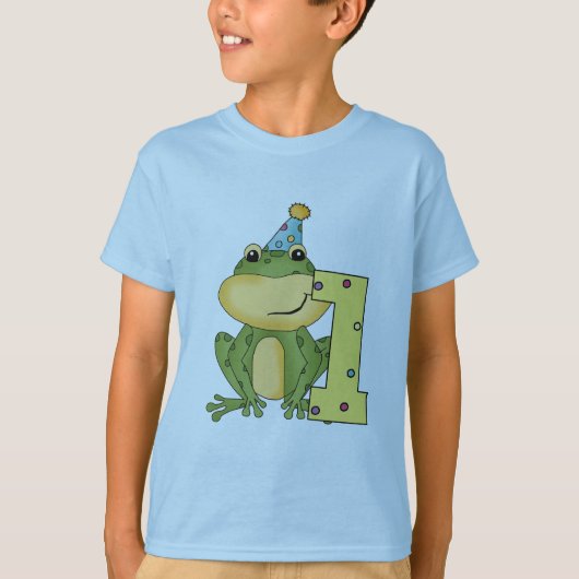 Party Frog 1e verjaardag T-shirts en geschenken (Voorkant)