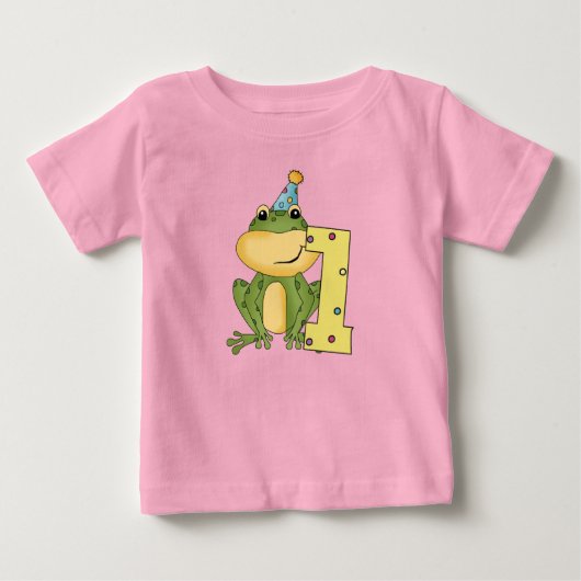 Party Frog 1e verjaardag T-shirts en geschenken (Voorkant)