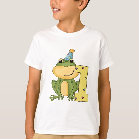 Party Frog 1e verjaardag T-shirts en geschenken (Voorkant)