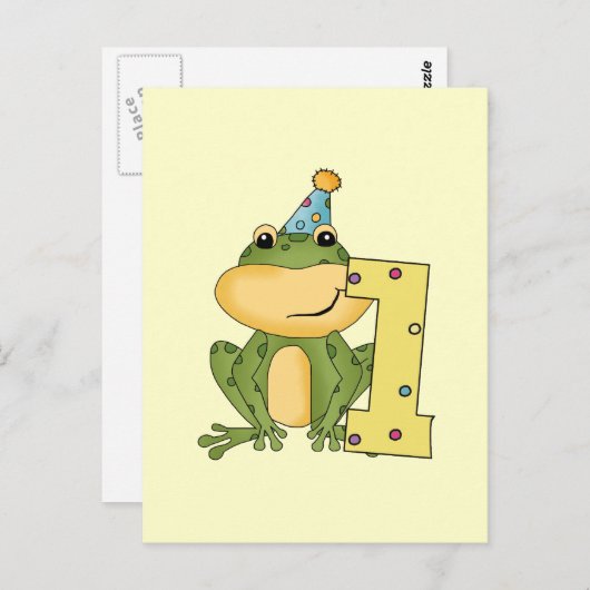 Party Frog 1e verjaardag T-shirts en geschenken Briefkaart (Voorkant / Achterkant)